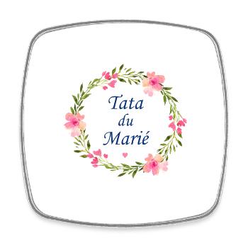 Tata du marié - Magnet carré - blanc - Devant