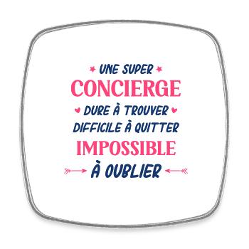 Super concierge - Magnet carré - blanc - Devant