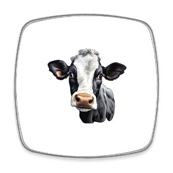 Cow's Head - Square fridge magnet - white - Front