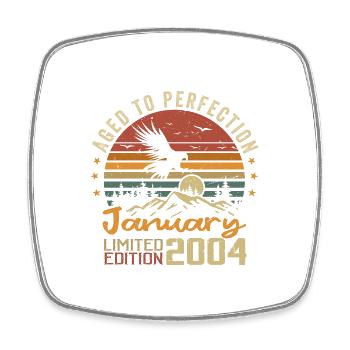 Janvier 2004 Rétro Anniversaire Vintage Cadeau - Magnet carré - blanc - Devant
