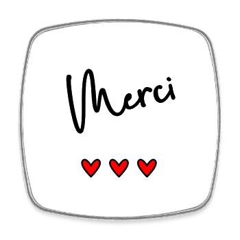 MERCI. MAÎTRESSE. MAÎTRE. MERCI MAÎTRESSE - Magnet carré - blanc - Devant