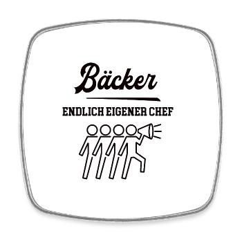 Bäcker Chef Selbstständig Firma Gründen Bäckerei - Viereckiger Kühlschrankmagnet - Weiß - Vorne