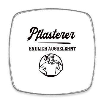 Pflasterer Ausbildung Bestanden Azubi Straßenbau - Viereckiger Kühlschrankmagnet - Weiß - Vorne