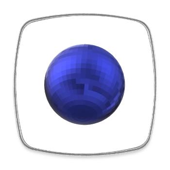 Indigo-Kugel - Viereckiger Kühlschrankmagnet - Weiß - Vorne