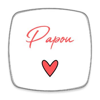 PAPUA. PAPA. VATERTAG. FROHER VATERTAG - Viereckiger Kühlschrankmagnet - Weiß - Vorne