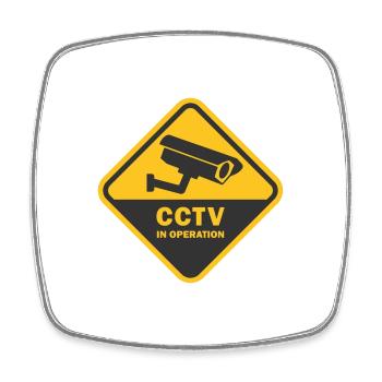 SECURITY CAMERAS IN USE - CCTV in operation - Square fridge magnet - white - Front