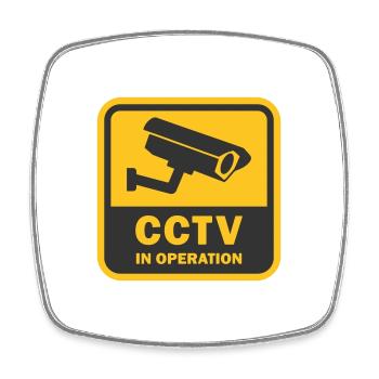 CAMÉRAS DE SÉCURITÉ EN UTILISATION - CCTV en fonctionnement - Magnet carré - blanc - Devant