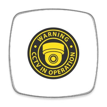 Security cameras in use symbol icon. Fixed CCTV - Square fridge magnet - white - Front