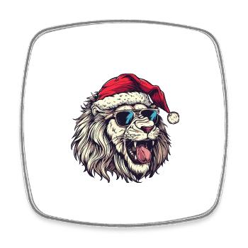 Lion Christmas Funny - Square fridge magnet - white - Front