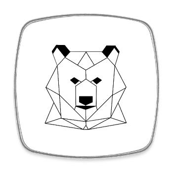 Bär Geometrie - Viereckiger Kühlschrankmagnet - Weiß - Vorne
