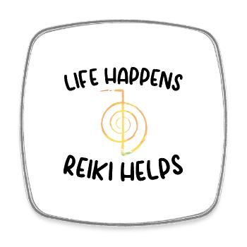 Reiki Geschenkidee | Reiki Meister Reiki Kristalle - Viereckiger Kühlschrankmagnet - Weiß - Vorne
