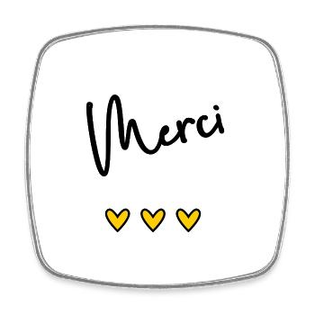 MERCI. THANKS. THANK YOU. ANNIVERSAIRE. NAISSANCE. - Magnet carré - blanc - Devant