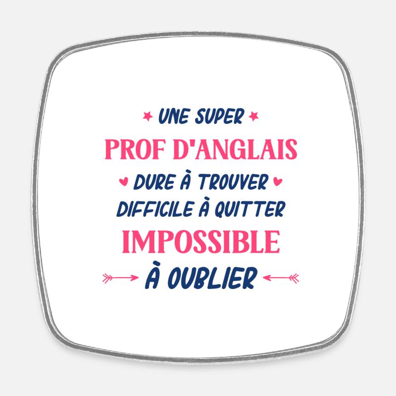 Une super prof de d'anglais - Magnet carré - blanc