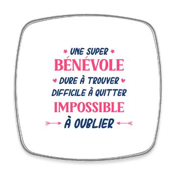 Super bénévole - Magnet carré - blanc - Devant