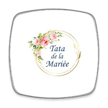 Tata de la mariée - Magnet carré - blanc - Devant