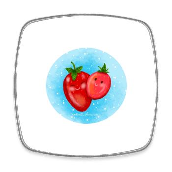 Amour de la fraise - Magnet carré - blanc - Devant