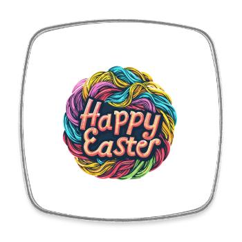 Frohe Ostern Bunte Eierjagd Osterkorb für Kinder - Viereckiger Kühlschrankmagnet - Weiß - Vorne