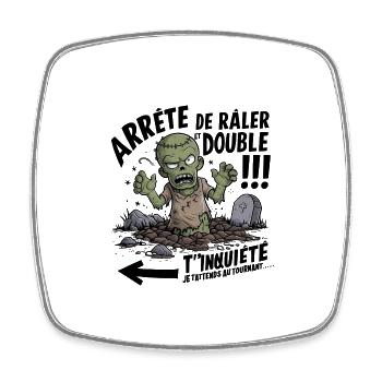Arrête De Râler, Double ! - Magnet carré - blanc - Devant