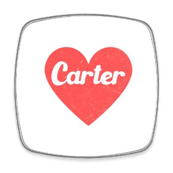 Carter Name Rotes Herz Liebe Fan Retro - Viereckiger Kühlschrankmagnet - Weiß - Vorne