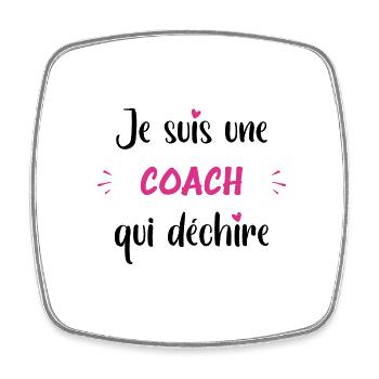 Je suis une coach qui déchire - Magnet carré - blanc - Devant