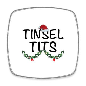 Jingle Balls And Tinsel Tits Funny Matching Christ - Viereckiger Kühlschrankmagnet - Weiß - Vorne