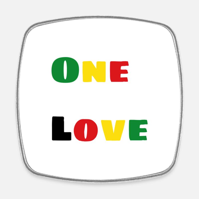 One Love - Square fridge magnet - white