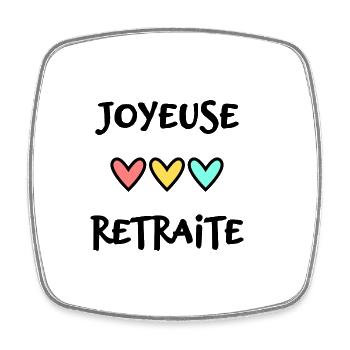 RETRAITE. RETRAITE. RETRAITEE. SENIOR. MAMIE. PAPY - Magnet carré - blanc - Devant