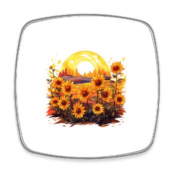 Sonnenblume Floral Blühen Sommer Natur für einen - Viereckiger Kühlschrankmagnet - Weiß - Vorne