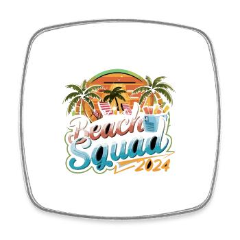 Beach Squad 2024 Tropischer Sonnenuntergang - Viereckiger Kühlschrankmagnet - Weiß - Vorne