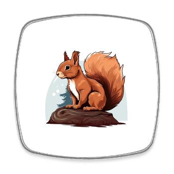 Herbst Eichhörnchen Wald Szene - Viereckiger Kühlschrankmagnet - Weiß - Vorne