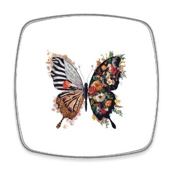 Bunte Blumen Schmetterling Naturliebhaber - Viereckiger Kühlschrankmagnet - Weiß - Vorne