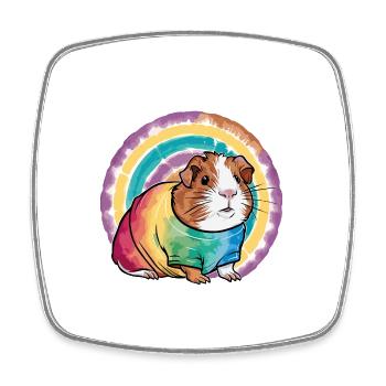 Meerschweinchen Regenbogen - Viereckiger Kühlschrankmagnet - Weiß - Vorne