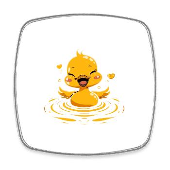 Niedliche Ente Baden Plantschen für Kinder - Viereckiger Kühlschrankmagnet - Weiß - Vorne