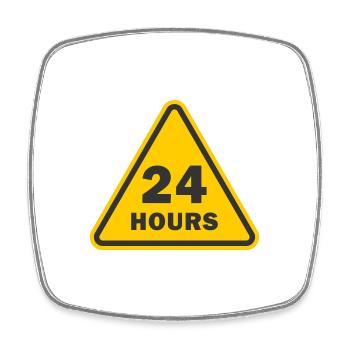 24 Stunden Service 24/7 - Viereckiger Kühlschrankmagnet - Weiß - Vorne