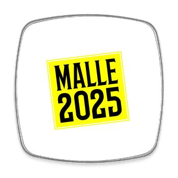 Malle 2025 - Viereckiger Kühlschrankmagnet - Weiß - Vorne