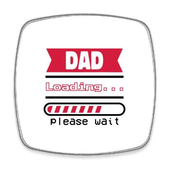 Gift Father's Day – Dad Charges... - Square fridge magnet - white - Front