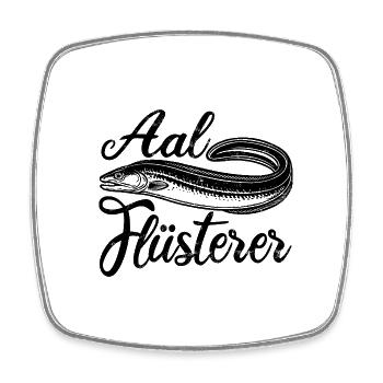 Aal Flüsterer - Fisch - Angler Geschenk - Viereckiger Kühlschrankmagnet - Weiß - Vorne