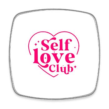Selbstliebe-Club - Viereckiger Kühlschrankmagnet - Weiß - Vorne
