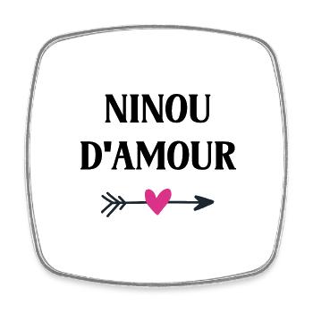 ninou d'amour - Magnet carré - blanc - Devant