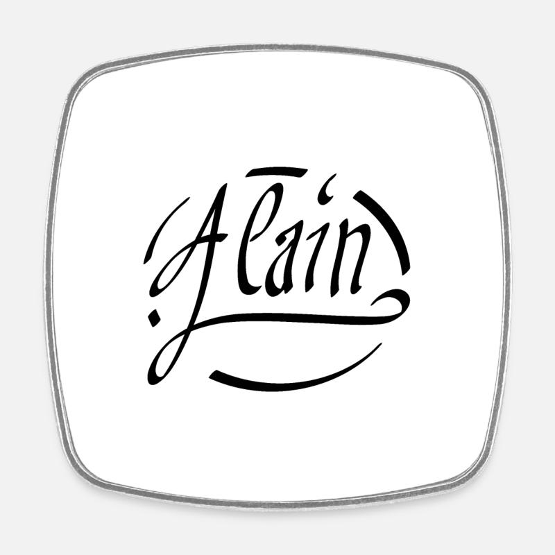 Alain - Magnet carré - blanc