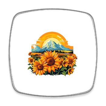 Sonnenblume Floral Blühen Sommer Natur für einen - Viereckiger Kühlschrankmagnet - Weiß - Vorne