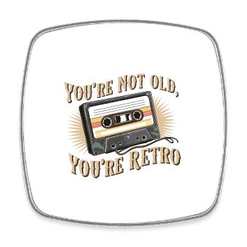 You're Not Old You're Retro Classic Cassette Tape - Viereckiger Kühlschrankmagnet - Weiß - Vorne