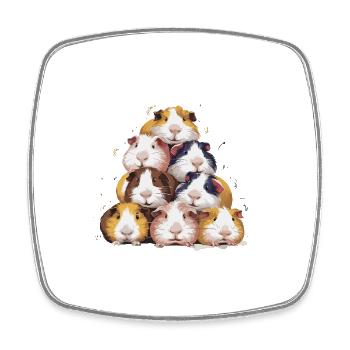Triumphant Guinea Pig Tower with Carrot - Viereckiger Kühlschrankmagnet - Weiß - Vorne