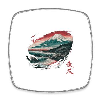 Fujiyama Fuji für einen Japaner oder Japan - Viereckiger Kühlschrankmagnet - Weiß - Vorne