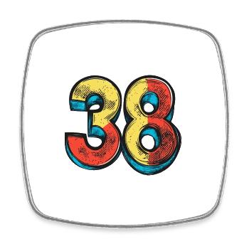 38 Number Colorful - Square fridge magnet - white - Front