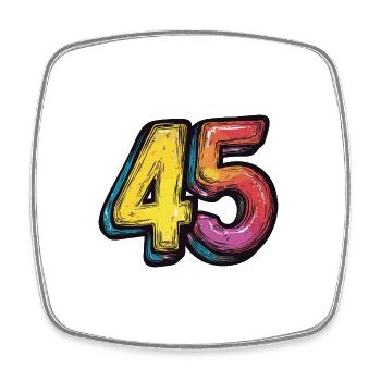 45 Number Colorful - Square fridge magnet - white - Front