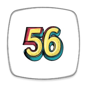 56 Nombre Coloré - Magnet carré - blanc - Devant
