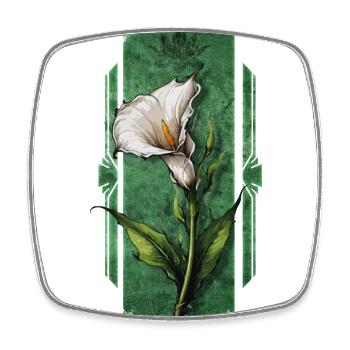 Elegant Blossoms: Calla Lily Floral Design - Square fridge magnet - white - Front