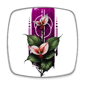 Passionate Red Calla Lily: Nature's Elegance - Square fridge magnet - white - Front