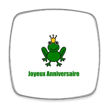 GRENOUILLE. ANIMAL. HUMOUR. HAPPY BIRTHDAY. JOYEUX - Magnet carré - blanc - Devant